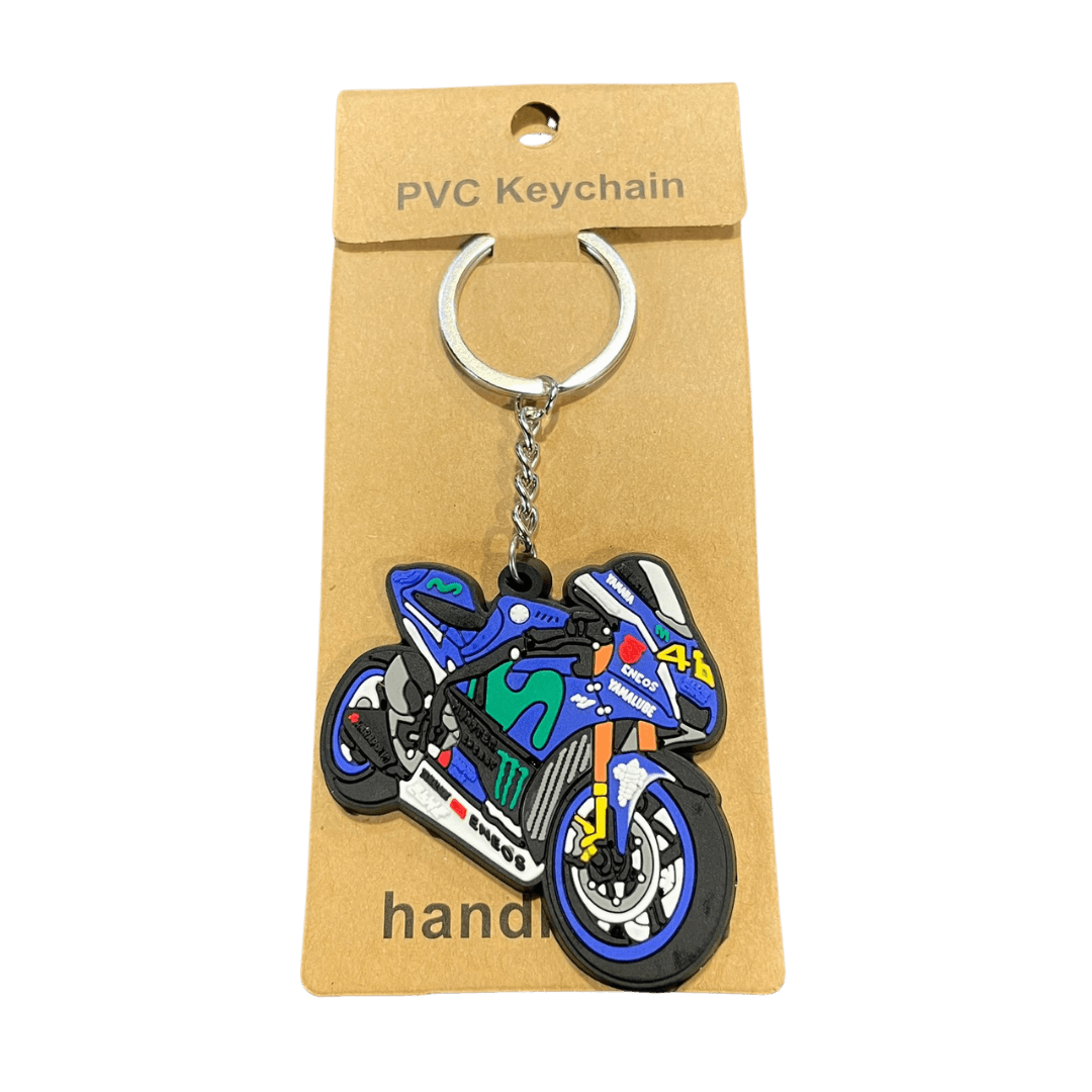 Llavero moto deportiva azul