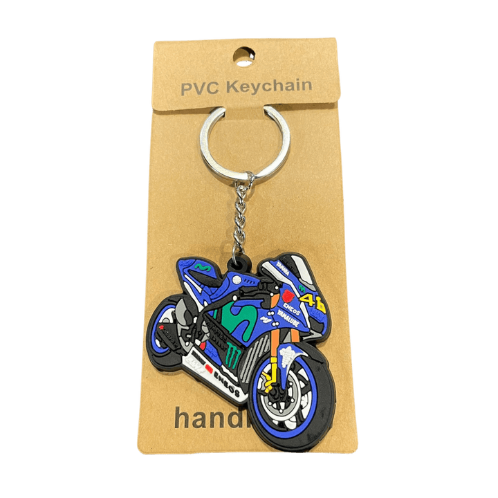 Llavero moto deportiva azul