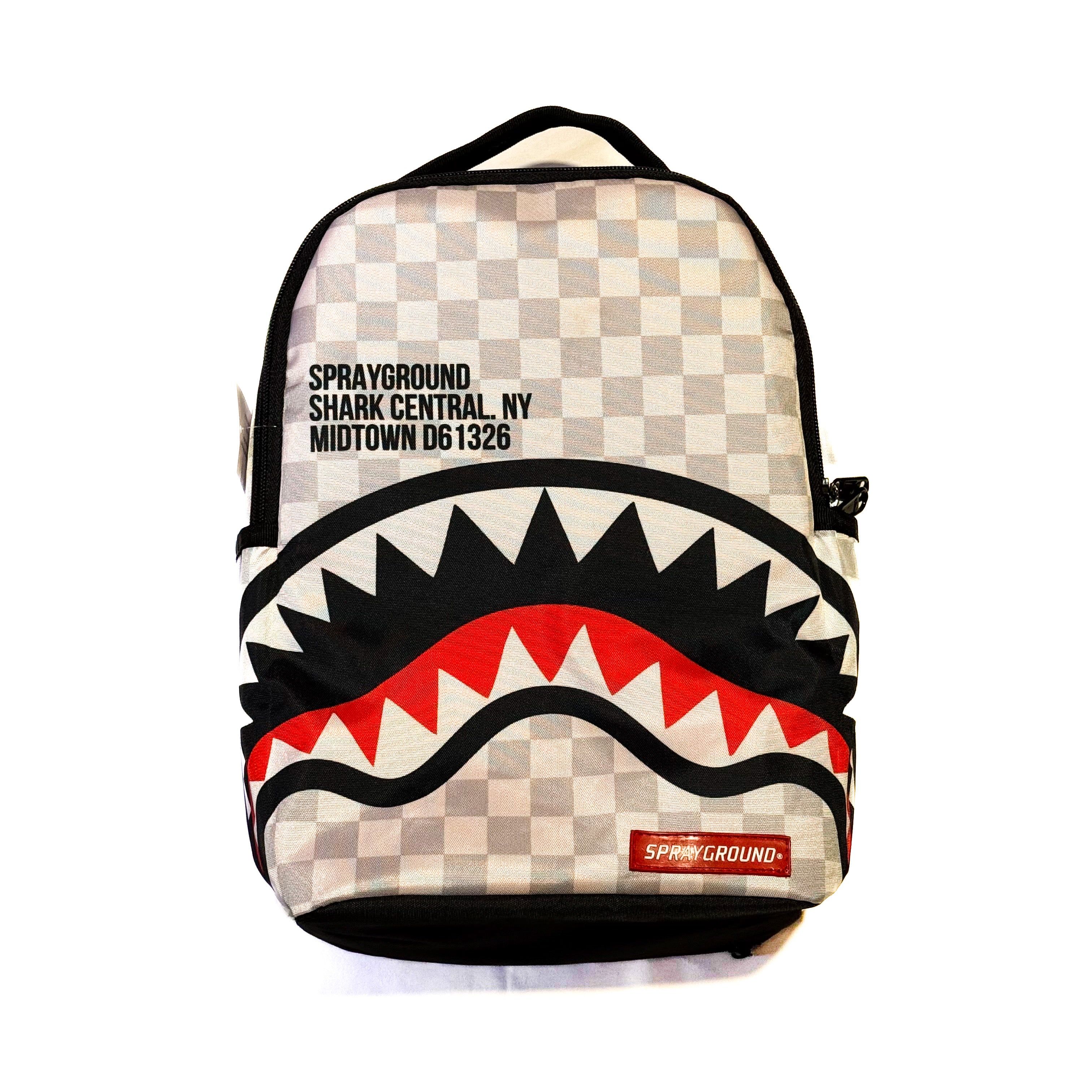 Bolso Sprayground Cuadros Blanco con Grises